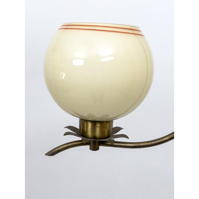 Swedish Modern Brass Pendant Lamps with Organic Leaf Motif, 1950, Set of 2 For Sale - Image 3 of 8