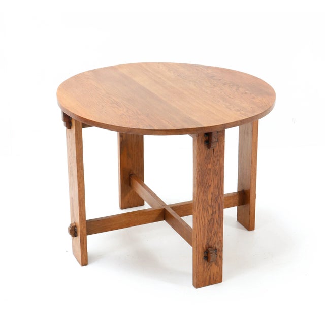 Oak Art Deco Coffee Table by J.C. Le Cointre Den Haag, 1920 For Sale - Image 12 of 12