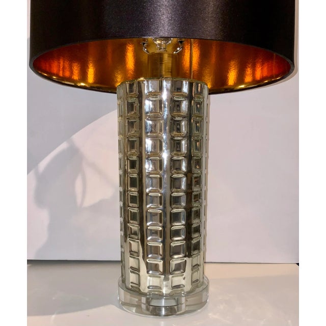 Stylish Currey & Co. Modern Nickel and Chocolate Capella Table Lamp, acrylic base, geometric nickel body, chocolate brown...