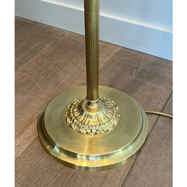 Brass 1970 Neoclassical Style Brass Floor Lamp With Removable Reflector For Sale - Image 8 of 12