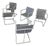 Grey Fabric and White Steel Chairs by Pierre Mazairac & Karel Boonzaaijer for Hennie de Jong, 1970s, Set of 4 For Sale
