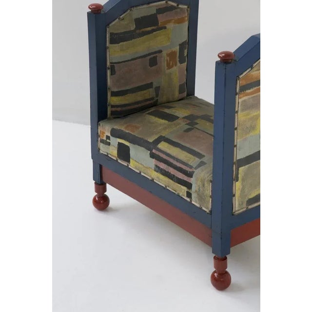 Set of Futurist Stools in Blue and Red attributed to Fillìa Luigi Colombo, 1925 For Sale - Image 3 of 10