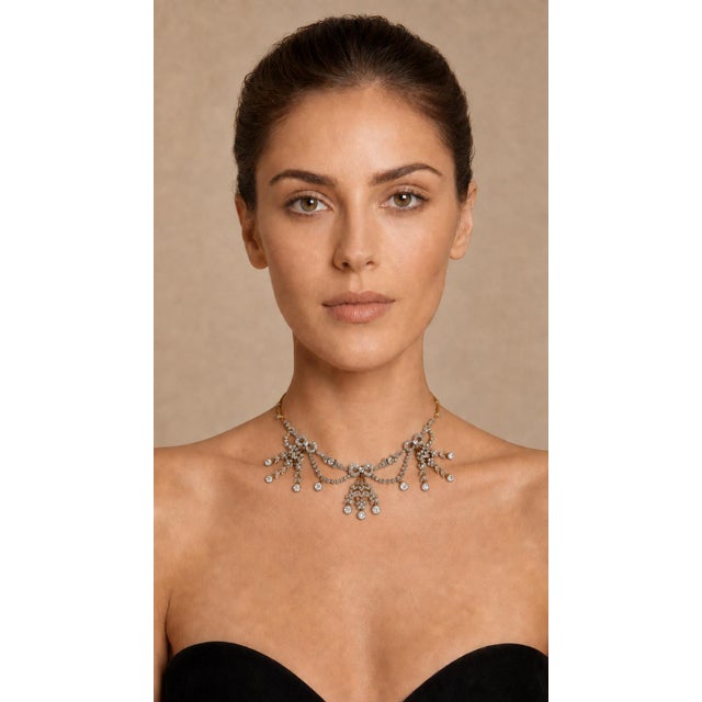 1900-1909 Filippo Chiappe Belle Époque 18k Gold, Platinum & Diamond Necklace For Sale - Image 10 of 12