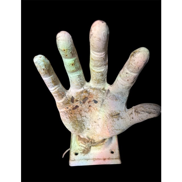 1990s Wall Mount Iron Hand Adjustable Metal Hand For Sale - Image 4 of 5