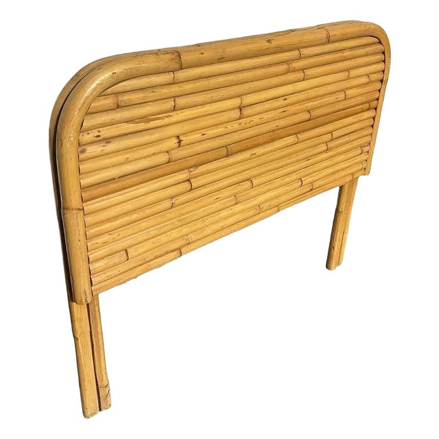 1930s Restored Art Deco Stacked Rattan Twin Size Headboard For Sale