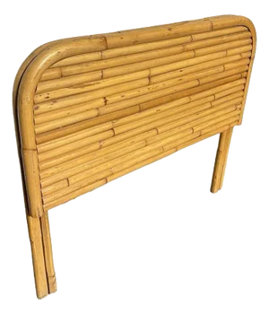 1930s Restored Art Deco Stacked Rattan Twin Size Headboard