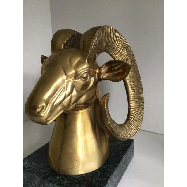 1960s Bronze Ram on Marble Base For Sale - Image 10 of 12