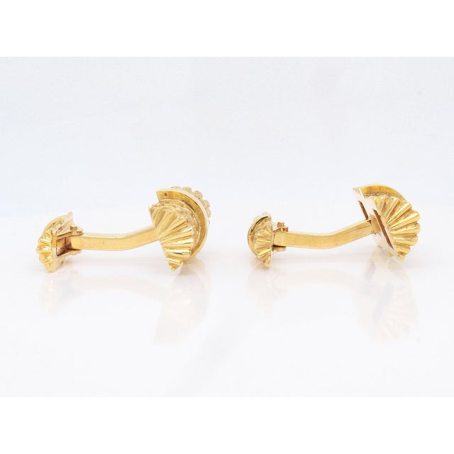 Metal Vintage Tiffany & Co. 18k Gold & Diamond Cufflink Dress Set For Sale - Image 7 of 10