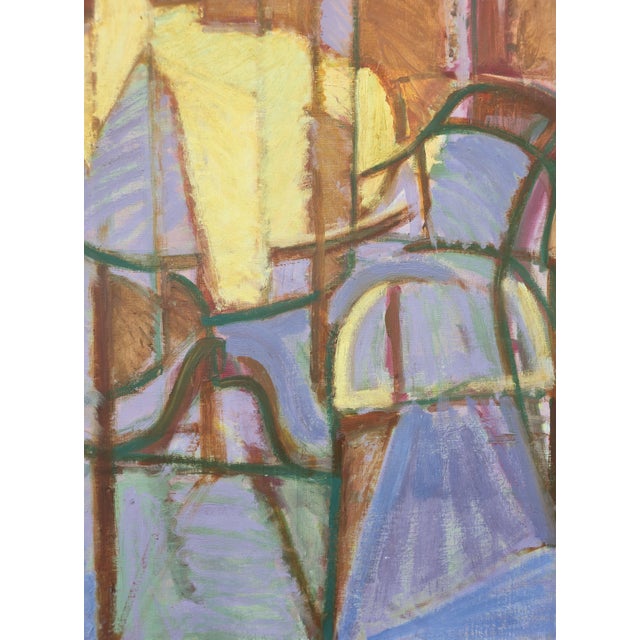 Abstract Large Abstract Painting on Canvas of Chairs by Pamela Rubin For Sale - Image 3 of 8