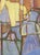 Abstract Large Abstract Painting on Canvas of Chairs by Pamela Rubin For Sale - Image 3 of 8