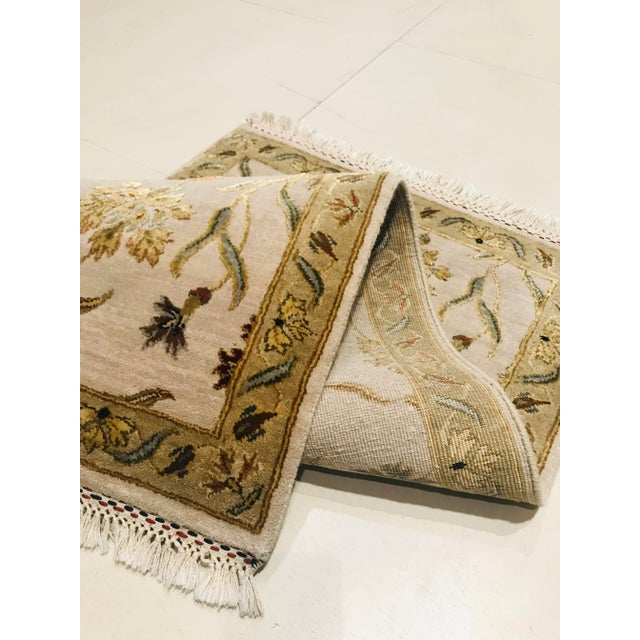 Textile Handmade Wool and Silk Jaipur Carpets, 1980s, Set of 2 For Sale - Image 7 of 11