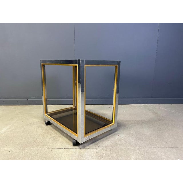 Italian Brass and Chrome Drinks Trolley, 1970s For Sale - Image 9 of 11