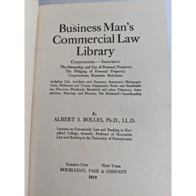 1919 Business Man’s Commercial Law Library Tan & Red Antique Books - Set of 5 For Sale - Image 10 of 14