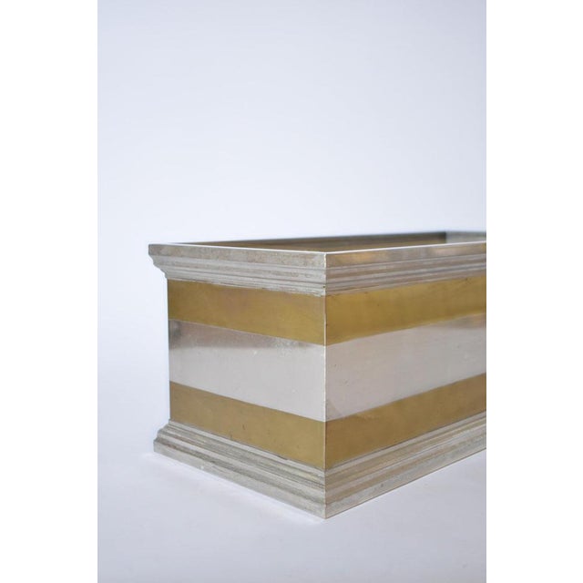 Neoclassical Rectangular Aluminium and Brass Planter, 1970s For Sale - Image 3 of 5