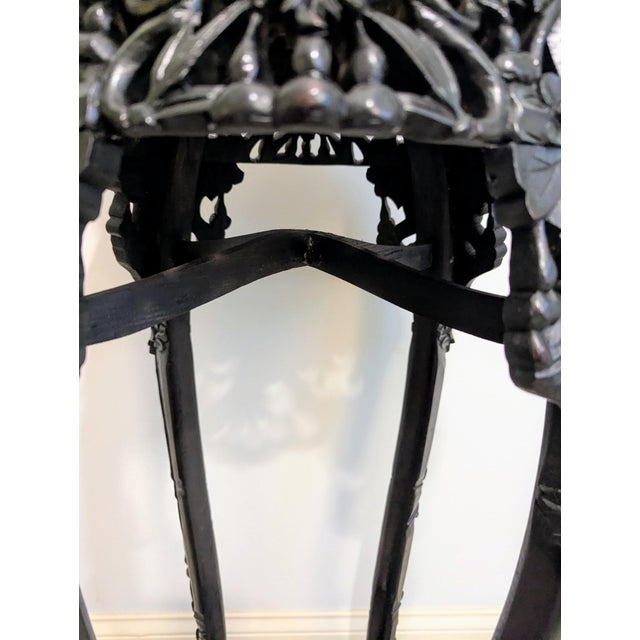 Antique Chinese Rosewood Pedestal or Stand With Marble Top, Qing Dynasty 35"h For Sale - Image 10 of 16