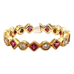 0.90 Ct Natural Ruby & Diamond Ring Size 6.5