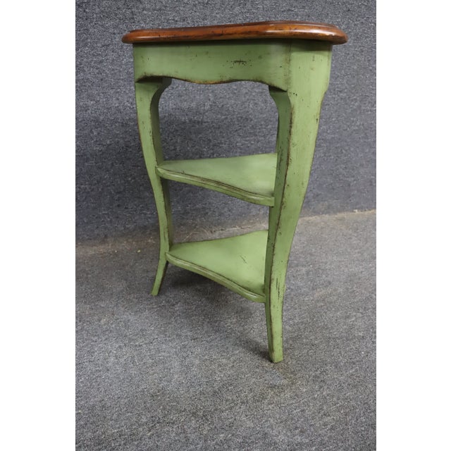 Wood Baker Painted Corner Side Table With Cherry Top For Sale - Image 7 of 12