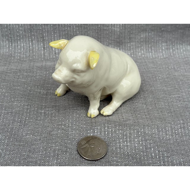 Vintage Irish Belleek Porcelain Pig For Sale - Image 12 of 13