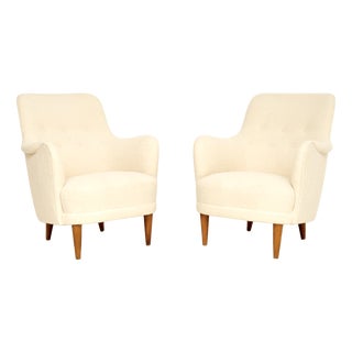 Vintage Swedish Samsas Armchairs from Carl Malmsten, 1960s, Set of 2 For Sale