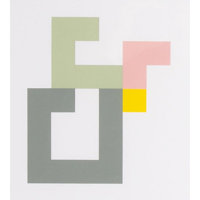 A 1995 serigraph print, titled "Konstruktion and Intuition," by the German artist Anton Stankowski (1906-1998). This print...