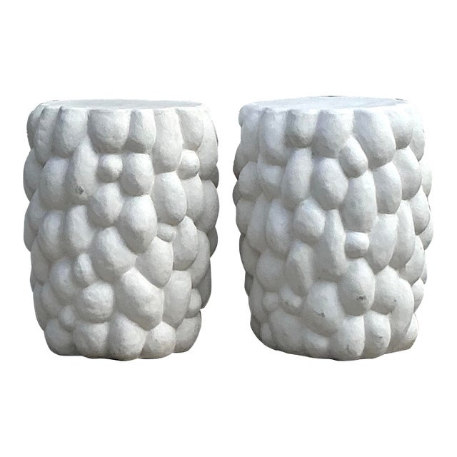 Vintage Boho Biomorphic Low Stools - a Pair For Sale