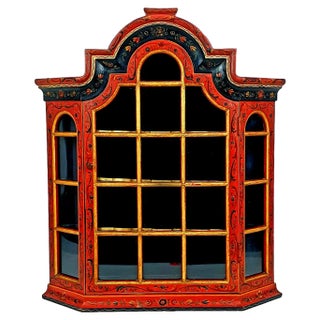 Dutch Folk Art Hindeloopen Wall Vitrine For Sale