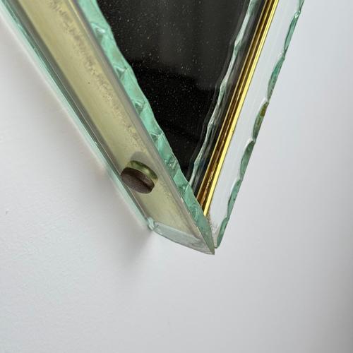 Large Diamond-Shaped Wall Mirror attributed to Luigi Brusotti for Fontana Arte, 1950s For Sale - Image 10 of 13