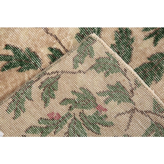 Green and Beige Runner Rug For Sale - Image 13 of 14