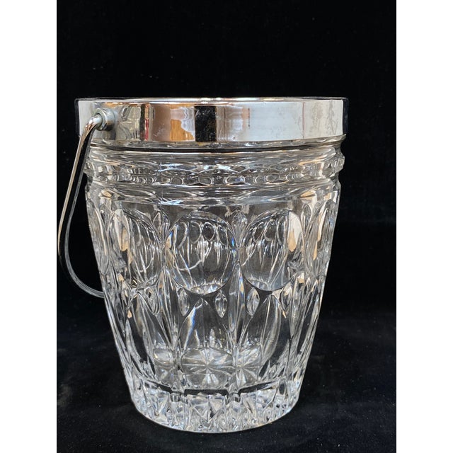 Hollywood Regency Vintage French Crystal Ice Bucket, 1960 For Sale - Image 3 of 9
