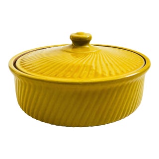Mustard Yellow Ovenware Lidded Dish For Sale