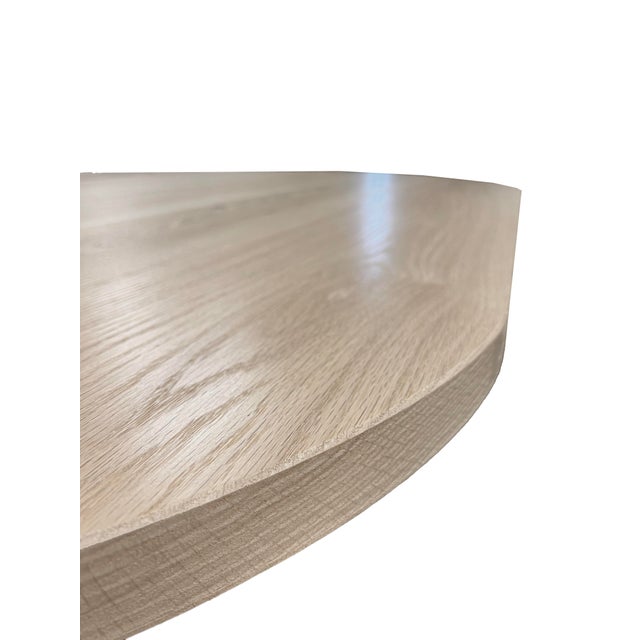 Tan Saima Racetrack Solid White Oak Dining Table Natural For Sale - Image 8 of 9