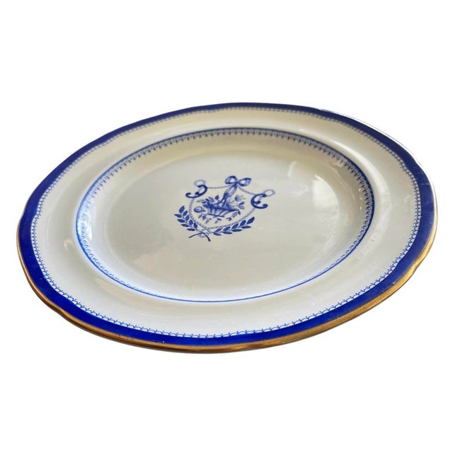 Set of 12 Vintage English Copeland Spode "Newburyport" Cobalt Blue & Gold 8-Inch Salad Dessert Plates For Sale - Image 4 of 12
