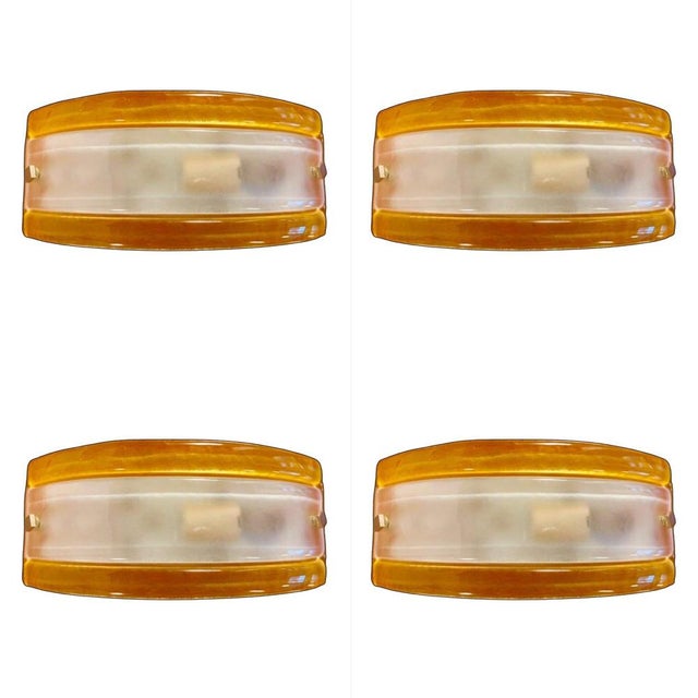 Glass Vintage Wall Lights from Mazzega, 1970, Set of 4 For Sale - Image 7 of 7
