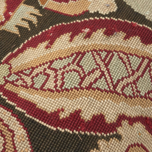 Schumacher Late 19th Century English Needlepoint Stool For Sale - Image 4 of 6