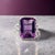 Traditional Natural Amethyst Diamond Ring Size 6.5, 14k Gold 12.48 TCW Certified For Sale - Image 3 of 13