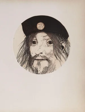 Portrait in Hat - Unframed Etching