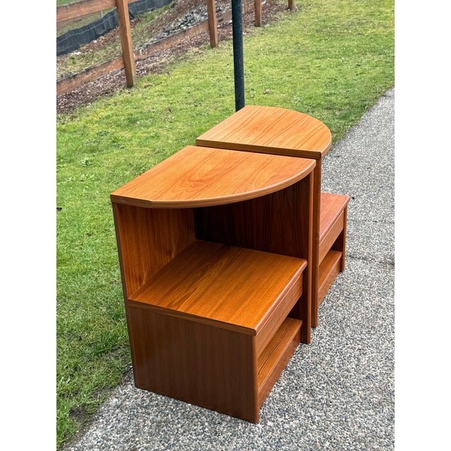 1980s Pair of Mid Century Modern Danish Teak Night Stand For Sale - Image 9 of 9
