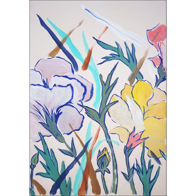 2026, Illustration Style, Lush Flowers Triptych, Wild Carnations, Acrylic Paint on Watercolor Paper by Romina Milano For Sale - Image 4 of 11