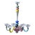 Mid-20th Century Colorful Glass Chandelier in the Style of Gio Ponti For Sale