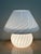 A beautiful 1970s swirl-glass murano mushroom lamp crafted in white opaline glass with a subtle spiral pattern that glows...