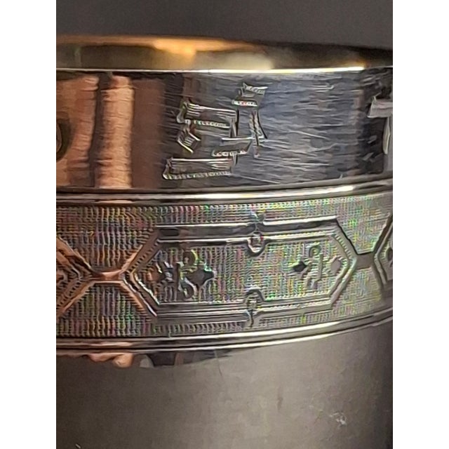 Metal Antique 19th C. French Solid Silver Kiddush Cup, Ornate Engraved "Gerard", High Purity 950 For Sale - Image 7 of 18