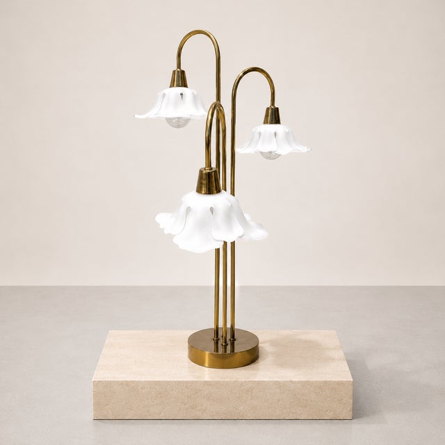 Metal 1960s Hollywood Regency Brass Waterfall Table Lamp For Sale - Image 7 of 7