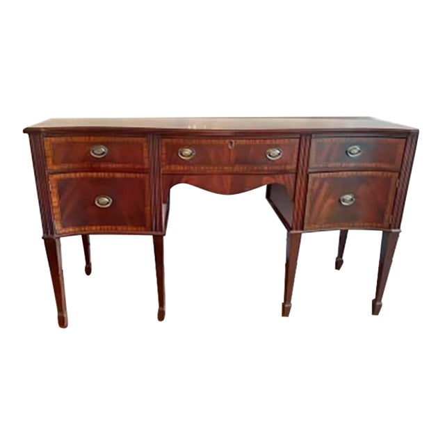 Vintage Flame Mahogany Federal-Style Sideboard W/Locking Key For Sale