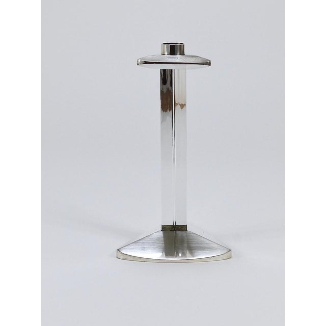 Glass Postmodern Silver & Crystal Candleholder from Riedel X Mesa, Italy, 1980 For Sale - Image 7 of 18