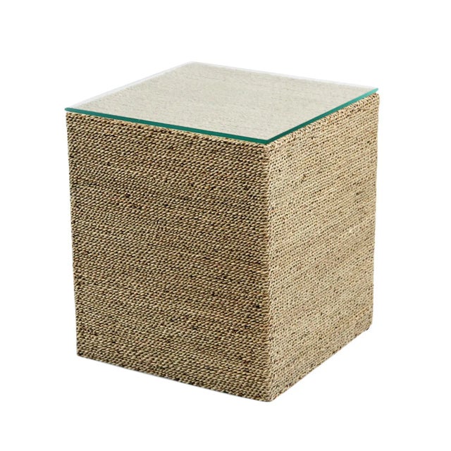 Square Seagrass Rope Side Table For Sale - Image 4 of 4