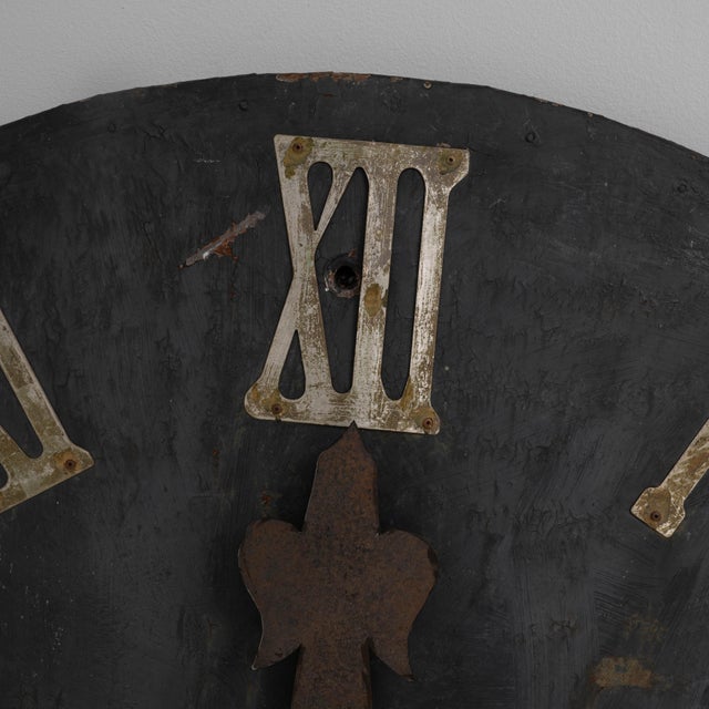 Metal 19th Century Central European Industrial Metal Wall Clock Face For Sale - Image 7 of 18