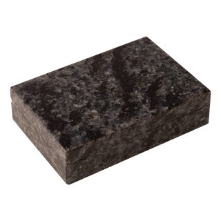 Vintage Italian Blue Ice Granite Stone Box, 1960 For Sale