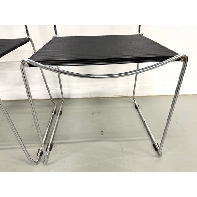Metal Italian Black and Chrome Spaghetti Chairs Design, 1980s, Set of 6 For Sale - Image 7 of 18