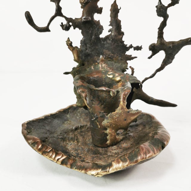 1960s Brutalist Cast Iron Candlestick, Belgium, 1960s For Sale - Image 5 of 15