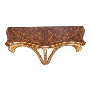Faux Tortoiseshell and Parcel-Gilt Wall Bracket For Sale